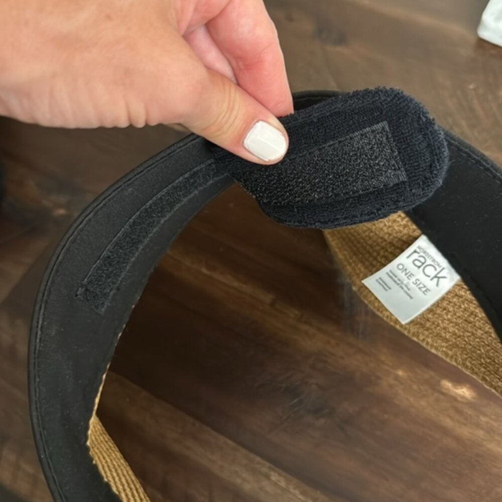 Black and straw women's sun visor - Picture 8 of 8